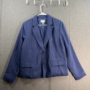 Candace Cameron Bure Regular Blazer Velvet Blue Size Medium